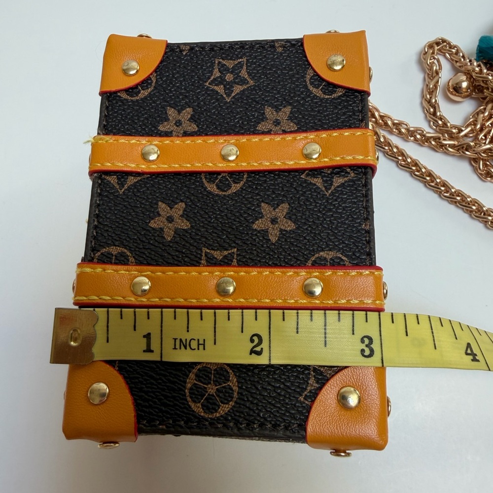 Adorable LV Like, Mini Luggage Bag with Gold Chain Adjustable Strap NWOT - Picture 10 of 15